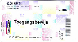 Golden Earring backstage pass March 25, 2006 Zwolle - IJsselhallen